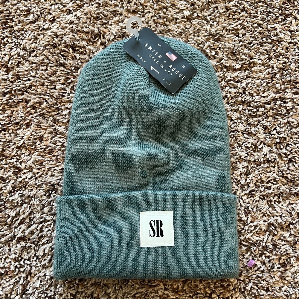 Smith + Rogue Monogram Watch Cap Balsam Green One Size Knit Beanie Cozy Outdoor